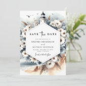 Save The Date Mariage de phare minimalisme unique (Debout devant)