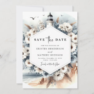 Save The Date Mariage de phare minimalisme unique