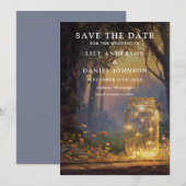 Save The Date Mariage de photo de pot de maçon de forêt enchanté (Devant / Derrière)