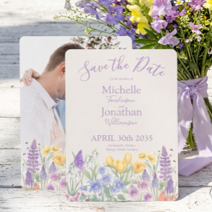 Save The Date Mariage de photo florale de fleur sauvage de print