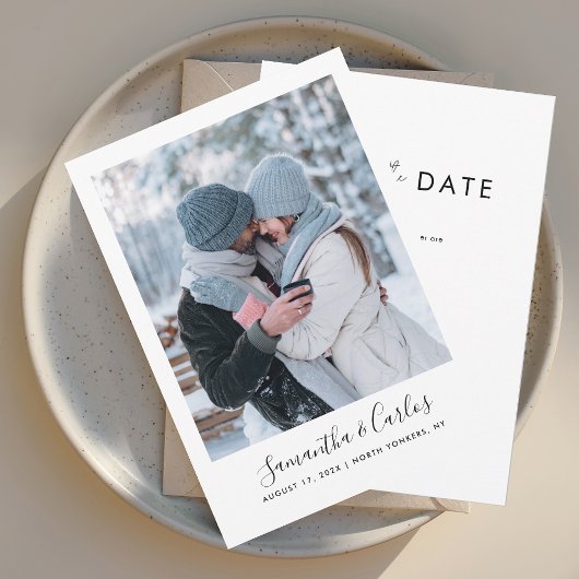 Save The Date Mariage de photo moderne script
