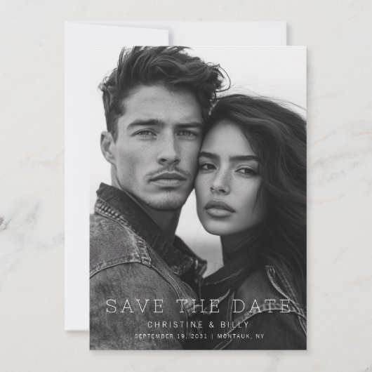 Save The Date Mariage de photo unique moderne Enregistrer la dat (Devant)