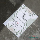 Save The Date Mariage de pinceau vert et blanc