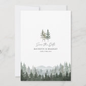 Save The Date Mariage de pinède de montagne (Dos)