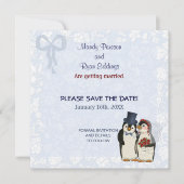 Save The Date Mariage de pingouin - Enregistrer la date (Devant)