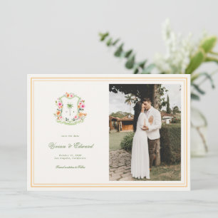 Save The Date Mariage de plage avec palmier tropical lumineux et