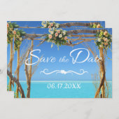 Save The Date Mariage de plage bohème floral en été - Enregistre (Devant / Derrière)