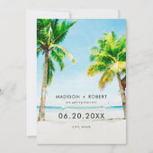 Save The Date Mariage de plage de Palm Tree Tropical Summer (Devant)