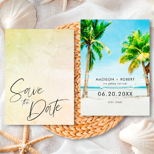 Save The Date Mariage de plage de Palm Tree Tropical Summer