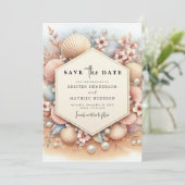 Save The Date Mariage de plage de typographie rustique (Debout devant)