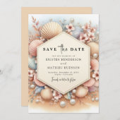 Save The Date Mariage de plage de typographie rustique (Devant / Derrière)