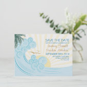 Save The Date Mariage de plage des vagues de mer enregistrer les (Debout devant)