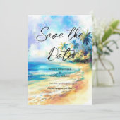 Save The Date Mariage de plage Destination Unique (Debout devant)