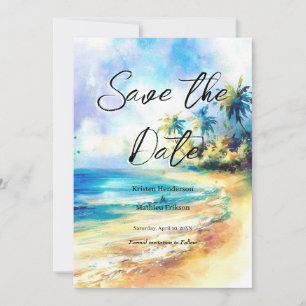 Save The Date Mariage de plage Destination Unique