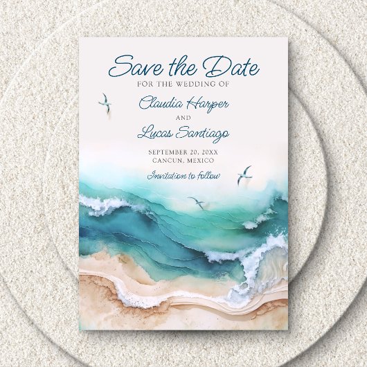 Save The Date Mariage de plage d'été