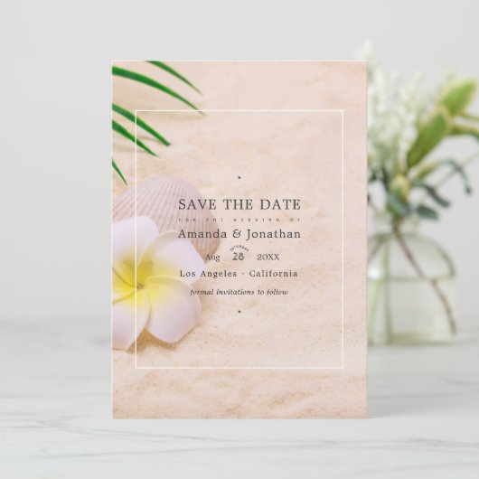 Save The Date Mariage de plage d'été Enregistrez la date (Debout devant)