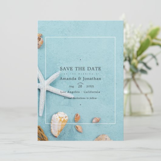 Save The Date Mariage de plage d'été Enregistrez la date (Debout devant)