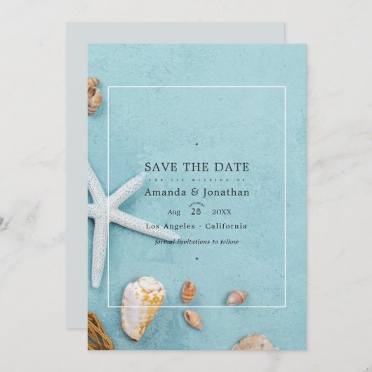 Save The Date Mariage de plage d'été Enregistrez la date (Devant / Derrière)
