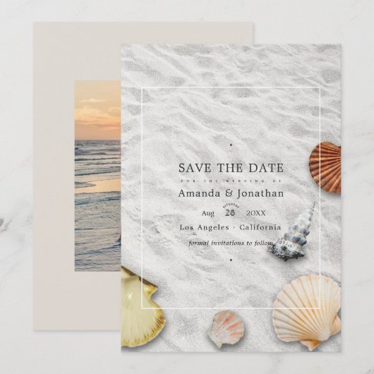 Save The Date Mariage de plage d'été, gardez la date (Devant / Derrière)