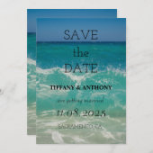 Save The Date Mariage de plage d'été moderne (Devant / Derrière)
