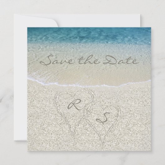 Save The Date Mariage de plage étincelant Sableux à sauver la da (Devant)