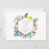 Save The Date Mariage de plage fleurie tropicale (Dos)