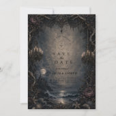 Save The Date Mariage de plage gothique romantique sombre (Devant)