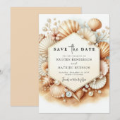 Save The Date Mariage de plage minimal tropical (Devant / Derrière)