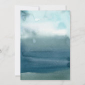 Save The Date Mariage de plage moderne aquarelle bleu (Dos)