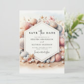 Save The Date Mariage de plage moderne simple (Debout devant)