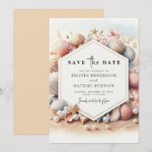 Save The Date Mariage de plage moderne simple (Devant / Derrière)