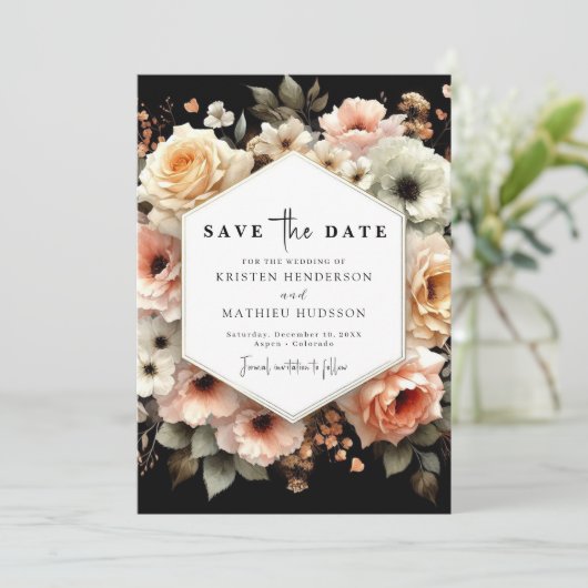 Save The Date Mariage de plage modifiable chic (Debout devant)