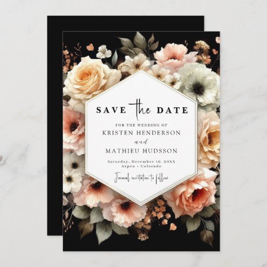 Save The Date Mariage de plage modifiable chic (Devant / Derrière)