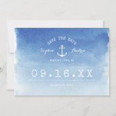 Save The Date Mariage de plage nautique aquarelle enregistrer la (Devant)