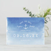 Save The Date Mariage de plage nautique aquarelle enregistrer la (Debout devant)