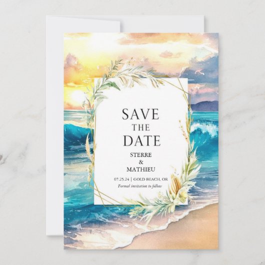 Save The Date Mariage de plage numérique (Devant)