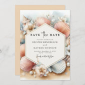 Save The Date Mariage de plage numérique simple (Devant / Derrière)