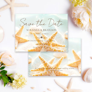 Save The Date Mariage de plage océanique aux coquilles d'étoile