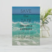 Save The Date Mariage de plage océanique d'été moderne (Debout devant)