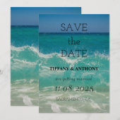 Save The Date Mariage de plage océanique d'été moderne (Devant / Derrière)