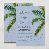 Save The Date Mariage de plage océanique d'été moderne (Devant / Derrière)
