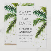 Save The Date Mariage de plage océanique d'été moderne (Devant / Derrière)