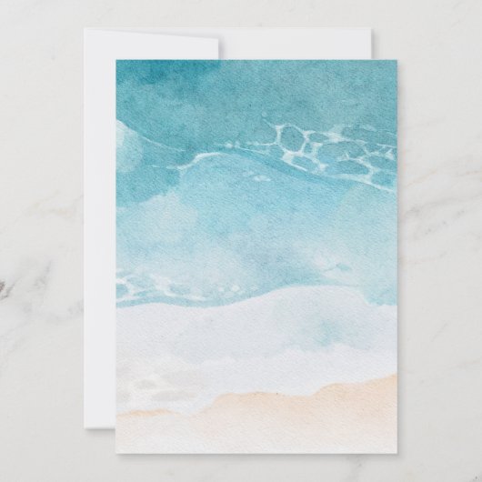 Save The Date Mariage de plage océanique d'été moderne (Dos)