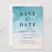 Save The Date Mariage de plage océanique moderne d'été (Devant)