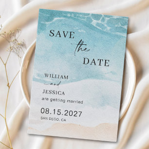Save The Date Mariage de plage océanique moderne en été, enregis