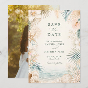 Save The Date Mariage de plage photo élégant sur la côte