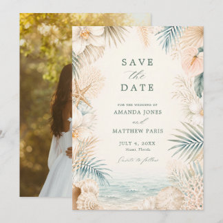 Save The Date Mariage de plage photo élégant sur la côte 