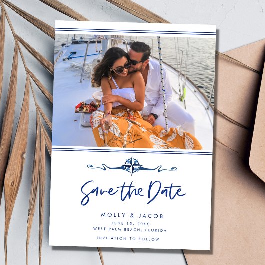 Save The Date Mariage de plage photo nautique