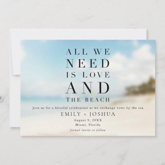 Save The Date Mariage de plage simple (Devant)