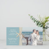 Save The Date Mariage de plage Starfish Bleu Enregistrer la date (Debout devant)